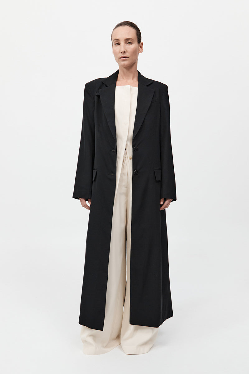 Tailored Maxi Coat - Black