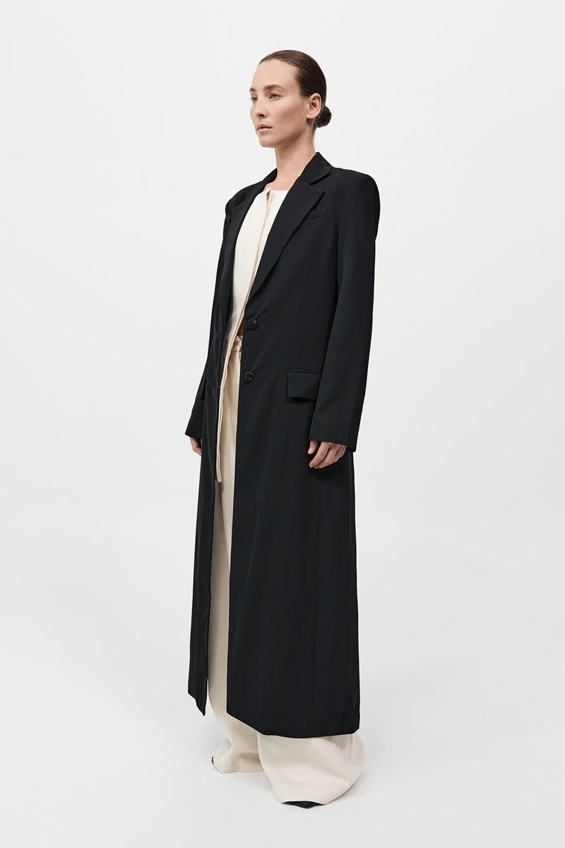 Tailored Maxi Coat - Black