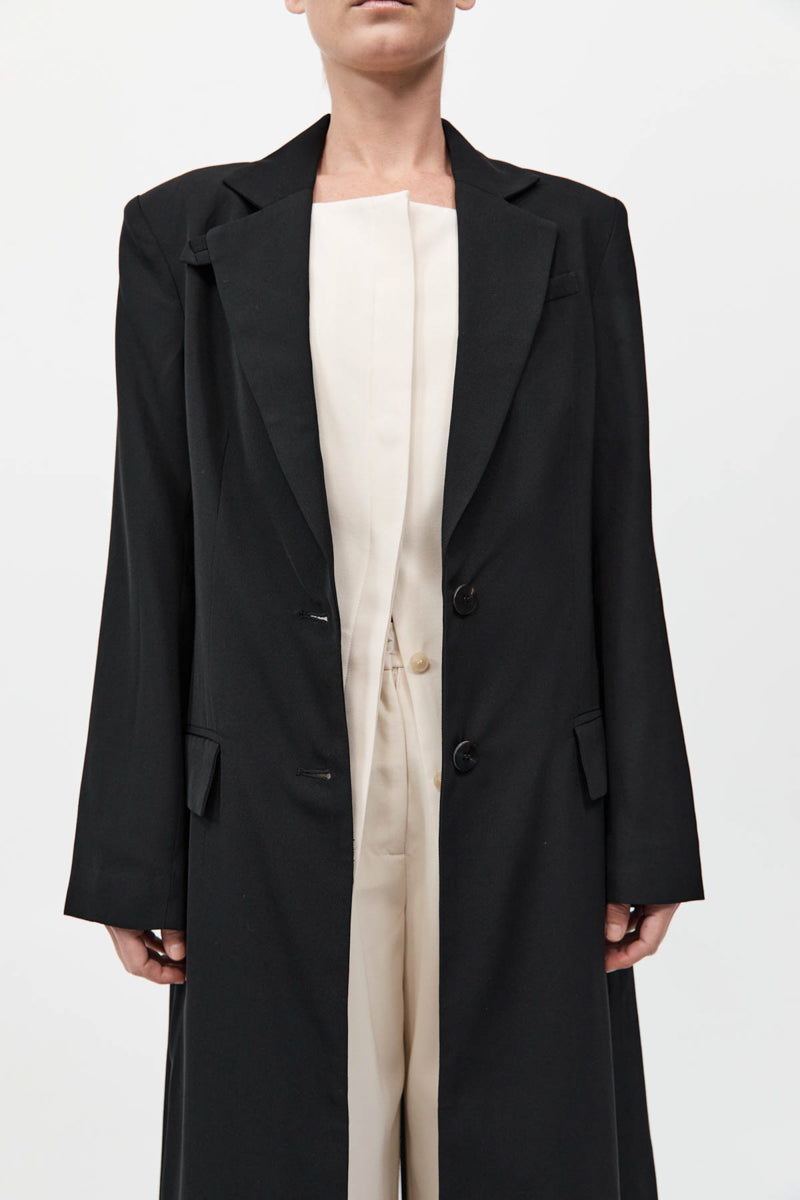 Tailored Maxi Coat - Black