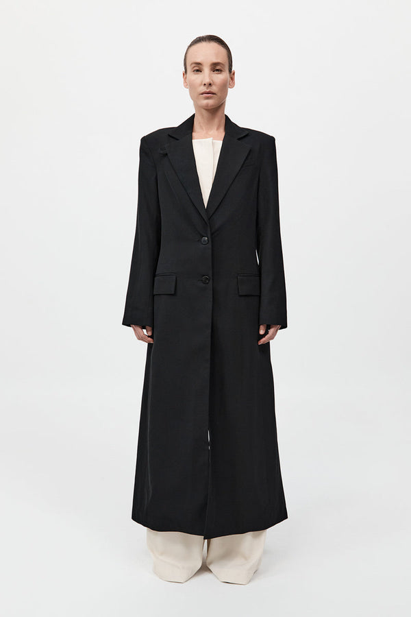 Tailored Maxi Coat - Black