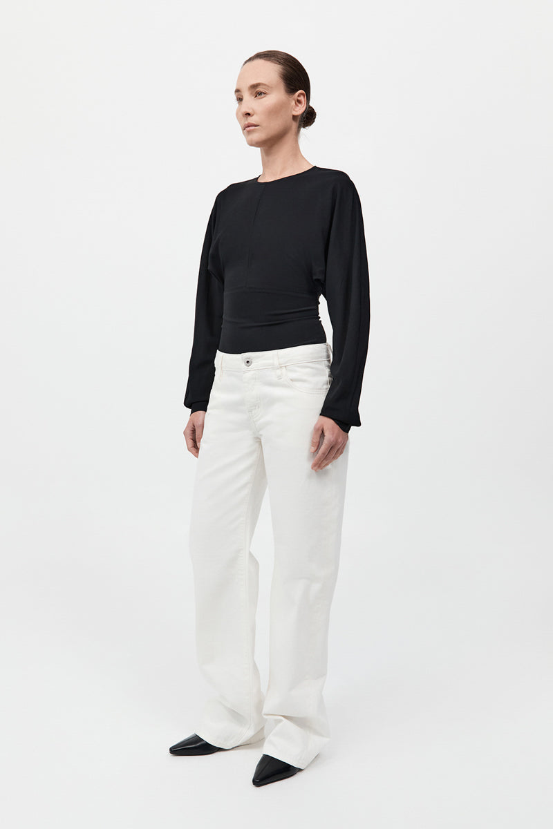 Dolman Sleeve Bodysuit - Black