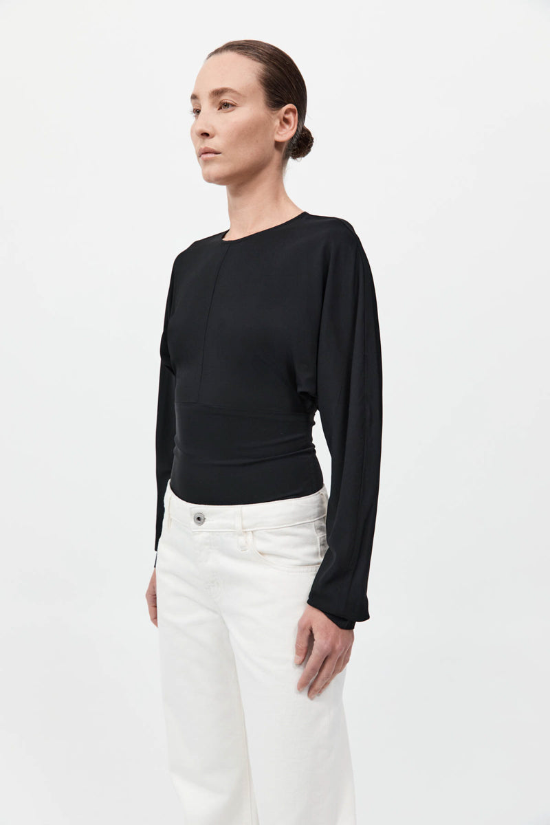 Dolman Sleeve Bodysuit - Black