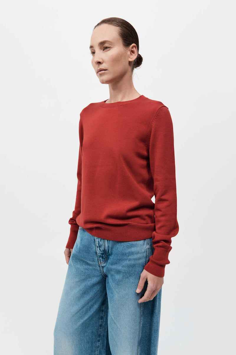 Classic Crew Neck Sweater - Rosso