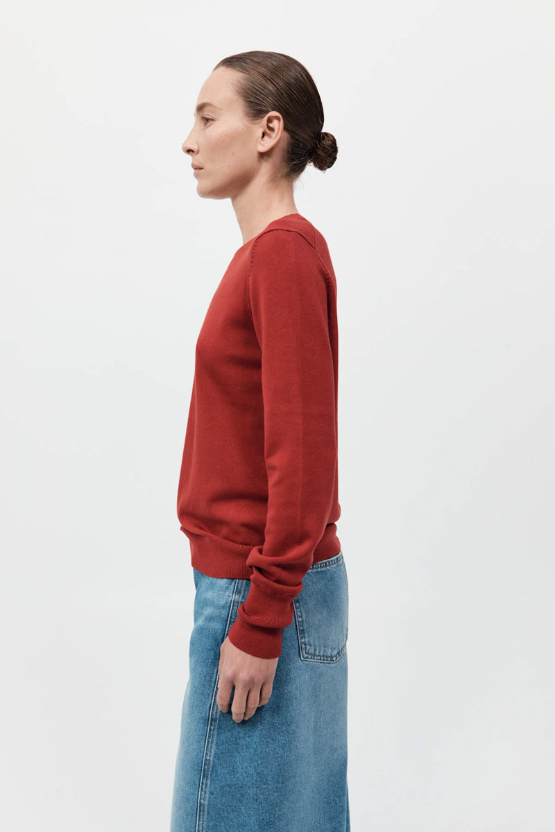 Classic Crew Neck Sweater - Rosso
