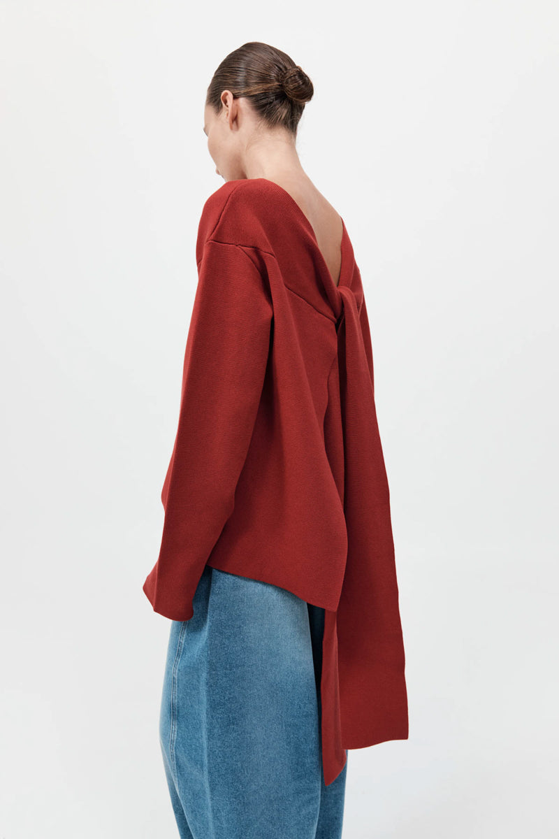 Milano Knit Scarf Jumper - Rosso