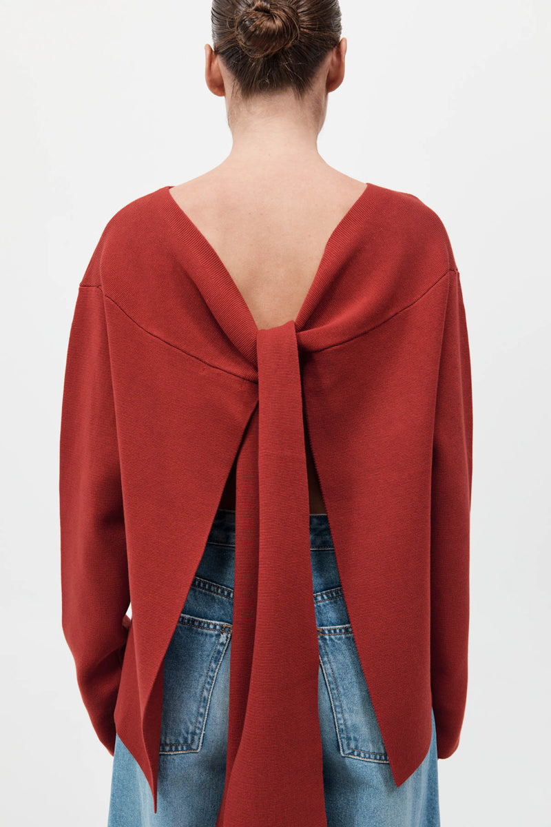 Milano Knit Scarf Jumper - Rosso