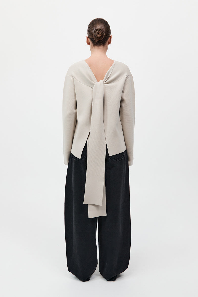 Milano Knit Scarf Jumper - Creme