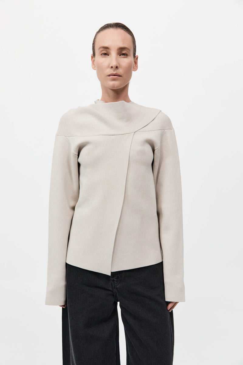 Milano Knit Scarf Jumper - Creme
