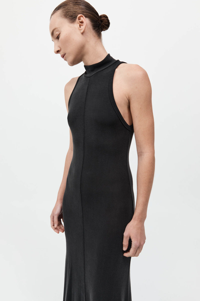 Racer Back Jersey Maxi Dress - Black