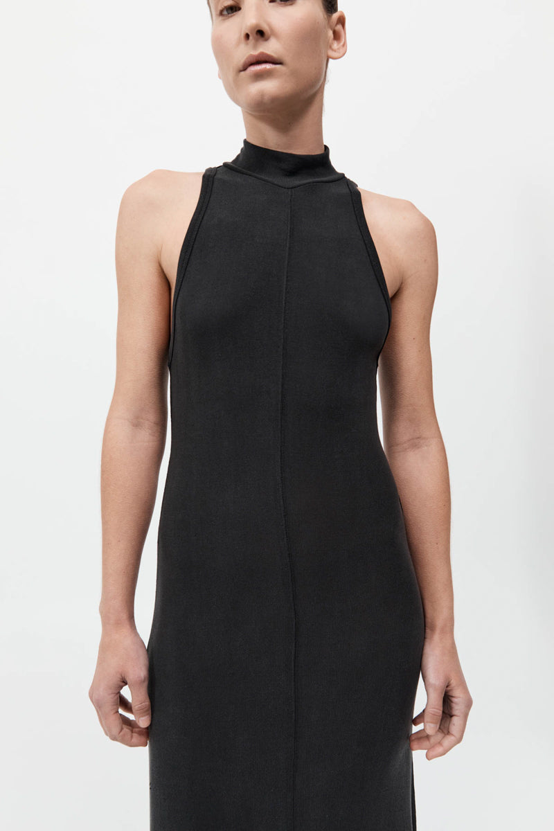 Racer Back Jersey Maxi Dress - Black