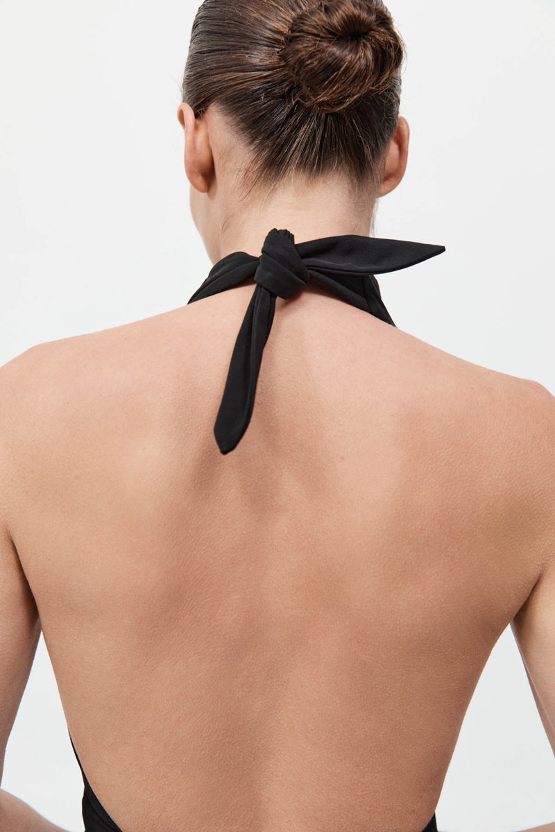 Structural Tie Dress - Black