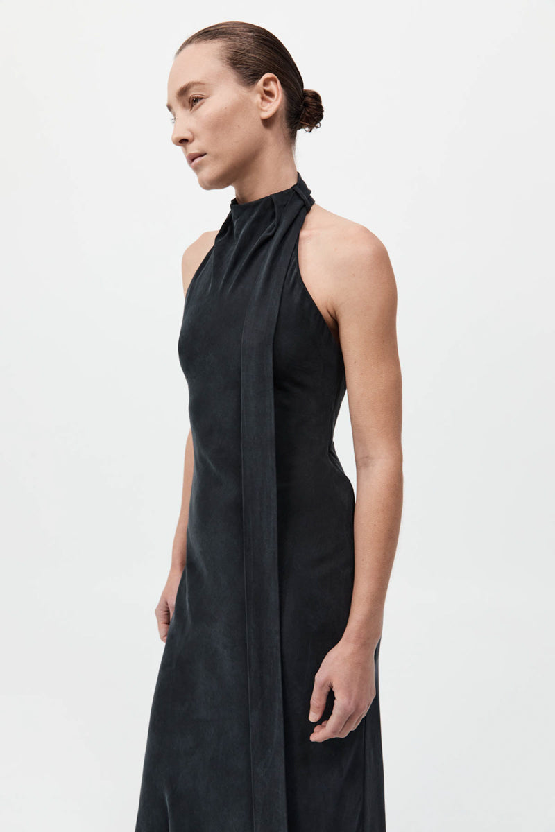 Bias Scarf Dress - Black