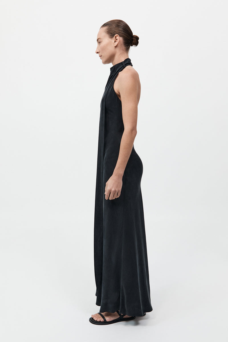 Bias Scarf Dress - Black