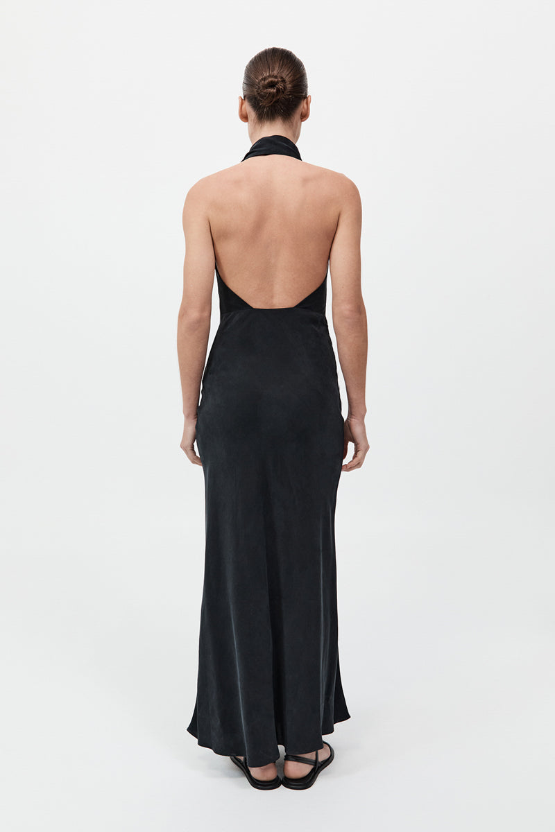 Bias Scarf Dress - Black