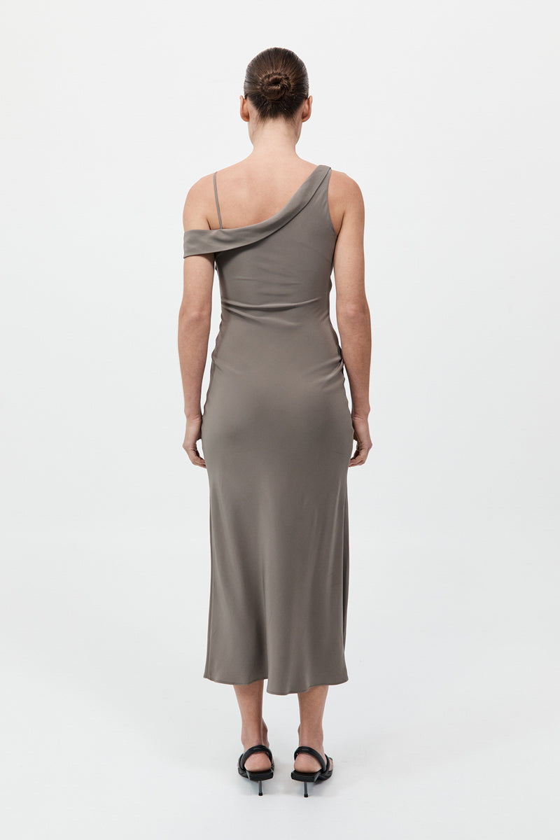 Silk Drape Dress - Slate