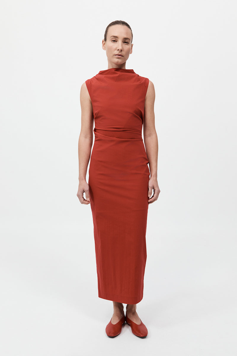 Soft Sculptural Dress - Rosso