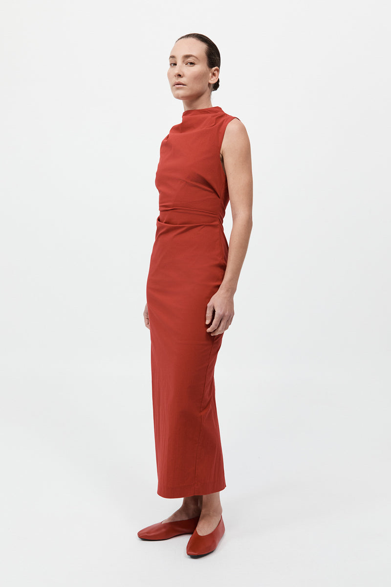 Soft Sculptural Dress - Rosso