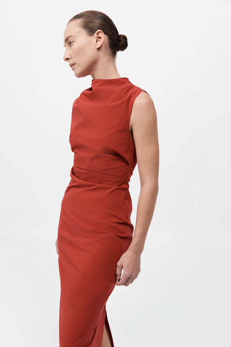 Soft Sculptural Dress - Rosso