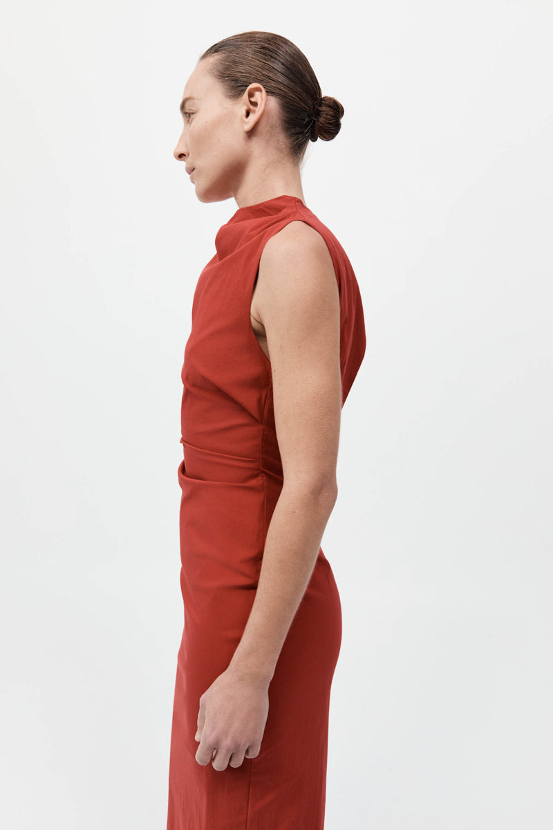Soft Sculptural Dress - Rosso
