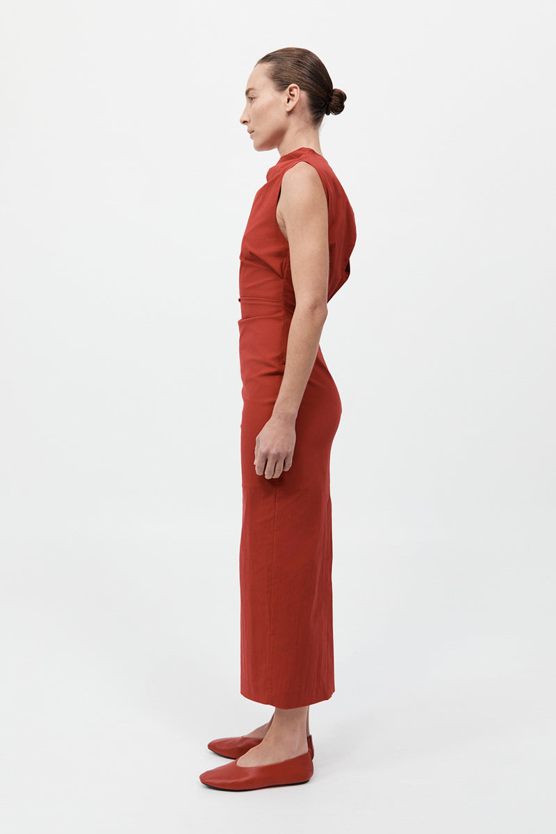 Soft Sculptural Dress - Rosso