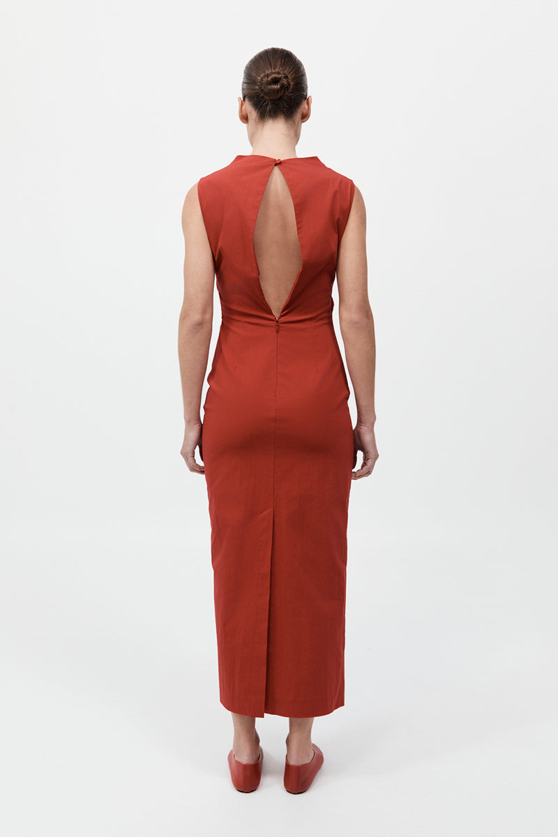 Soft Sculptural Dress - Rosso