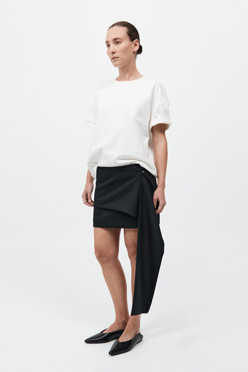 Scarf Mini Skirt - Black