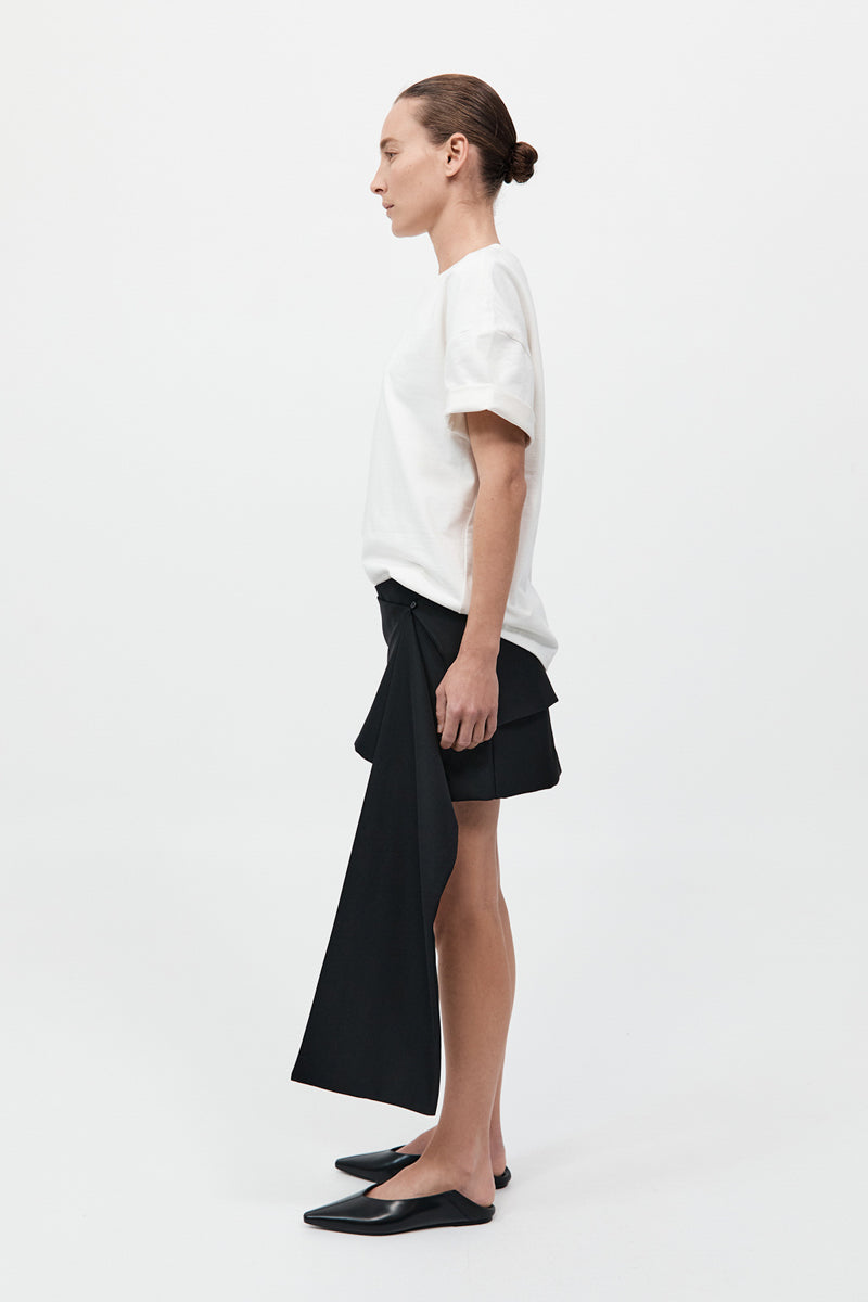 Scarf Mini Skirt - Black