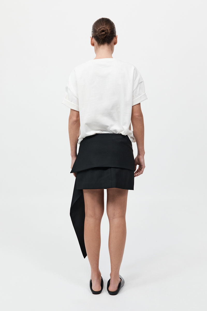 Scarf Mini Skirt - Black
