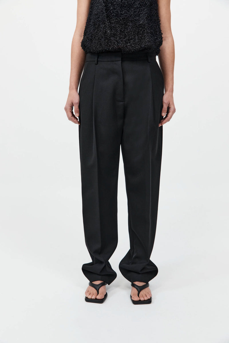 Tailored Pleat Pants - Black