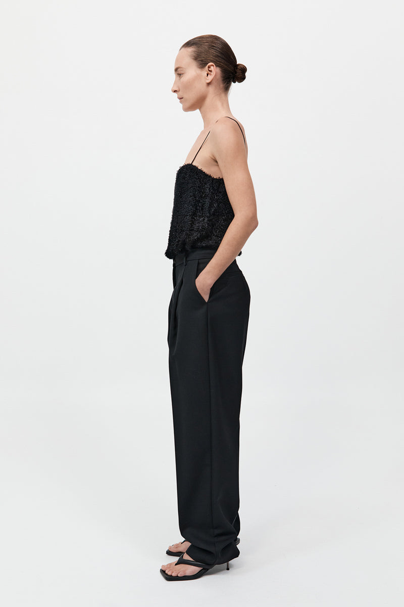 Tailored Pleat Pants - Black