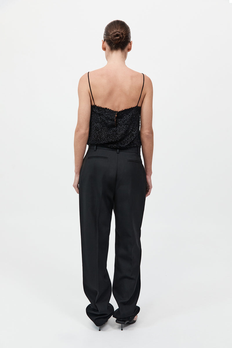 Tailored Pleat Pants - Black