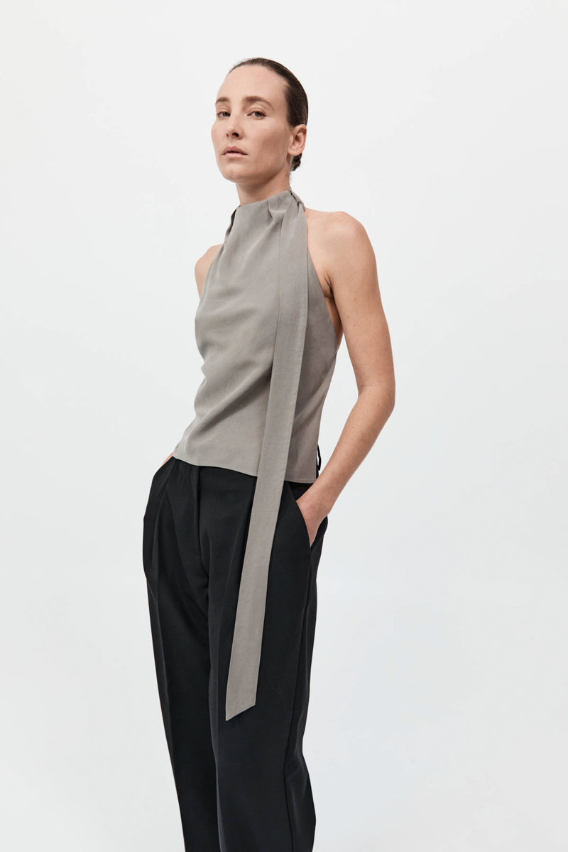 Bias Scarf Top - Slate