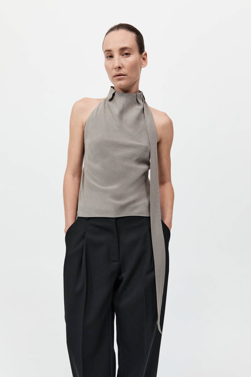 Bias Scarf Top - Slate