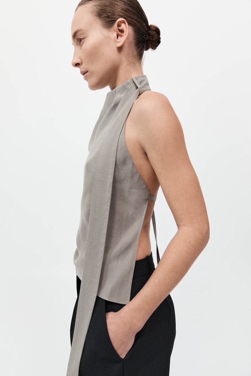 Bias Scarf Top - Slate