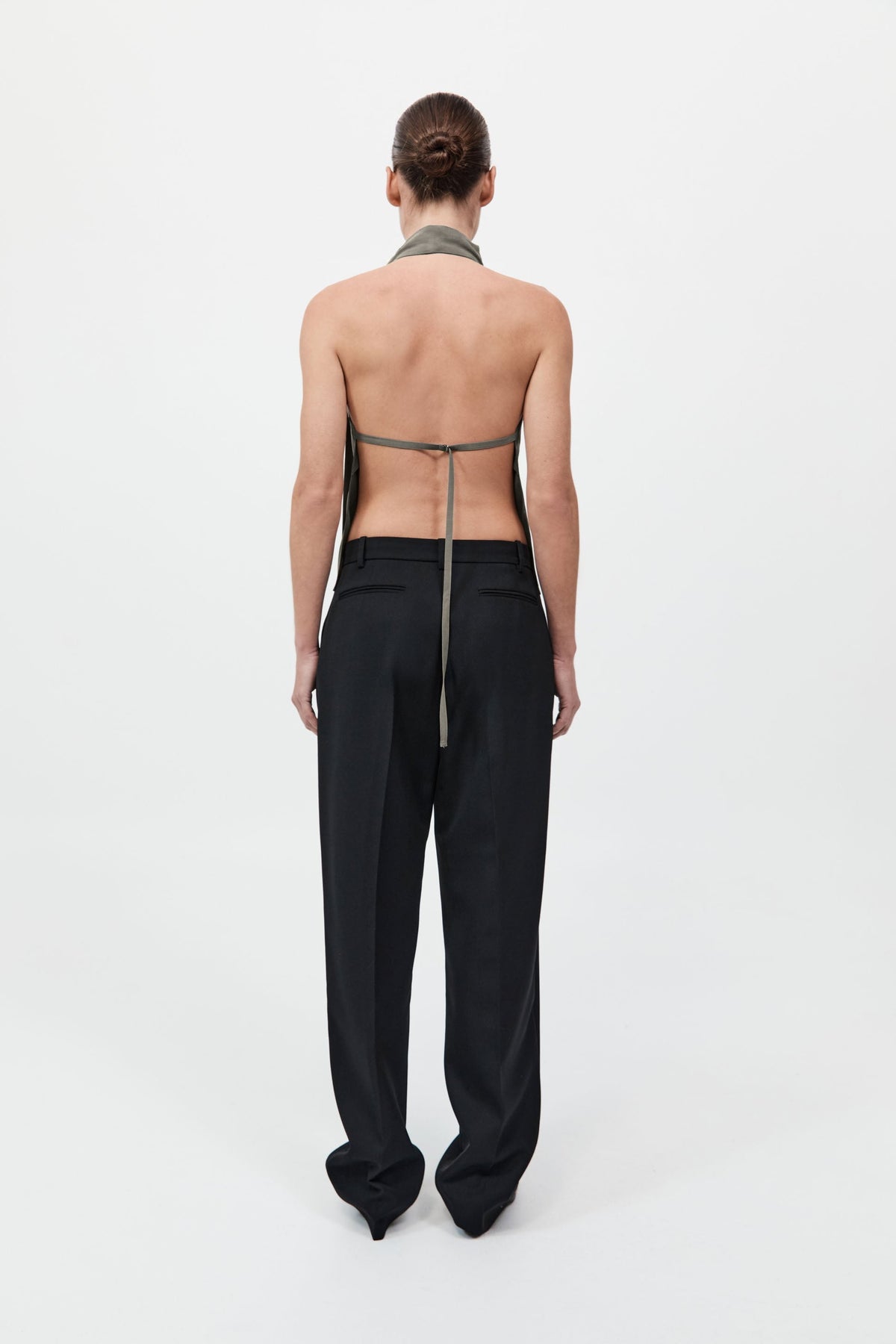 Silk Scarf Top - Smokey Olive