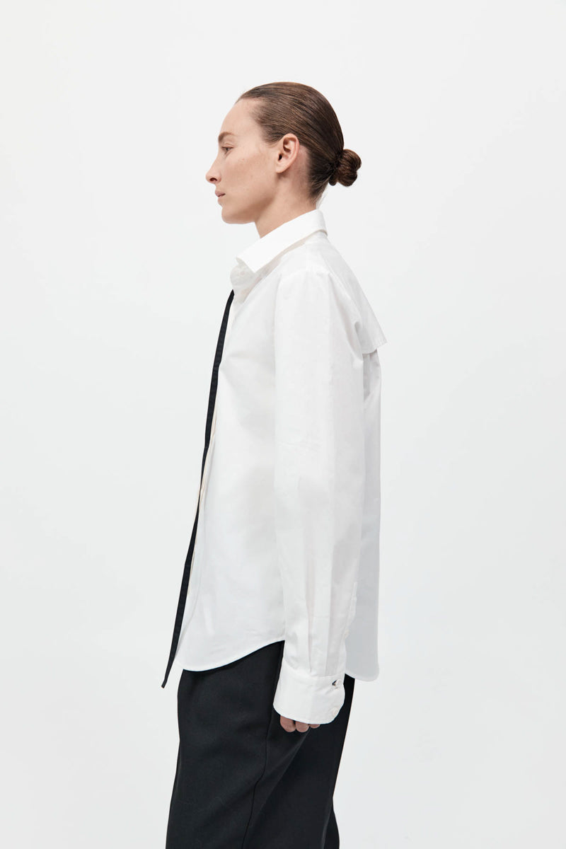 Detachable Tie Shirt - White