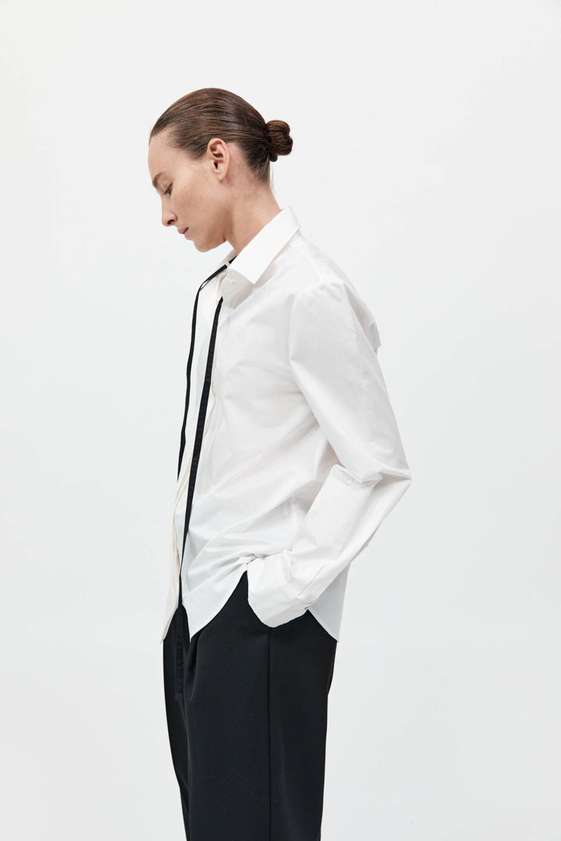 Detachable Tie Shirt - White