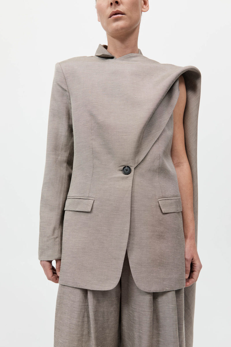 Melange Scarf Blazer - Rye