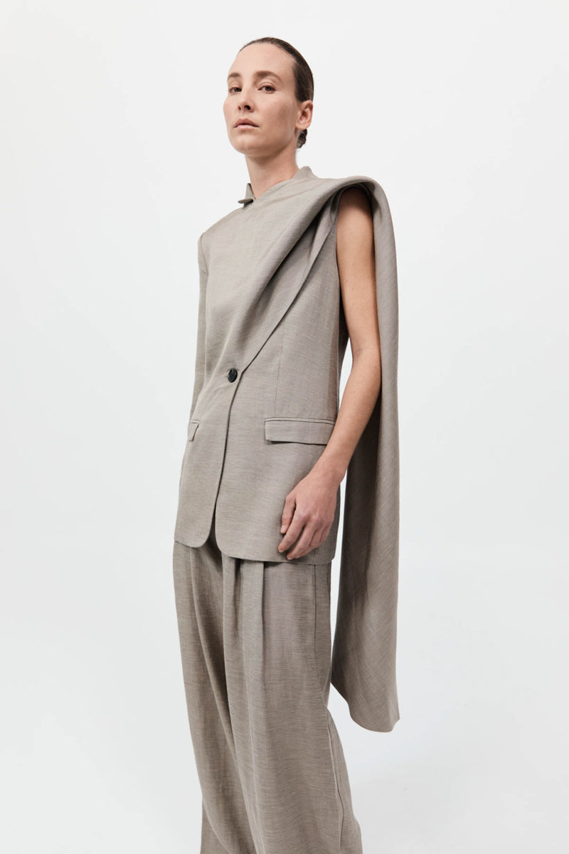Melange Scarf Blazer - Rye