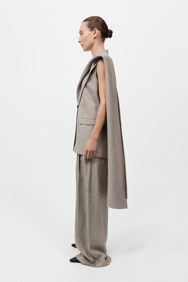 Melange Scarf Blazer - Rye