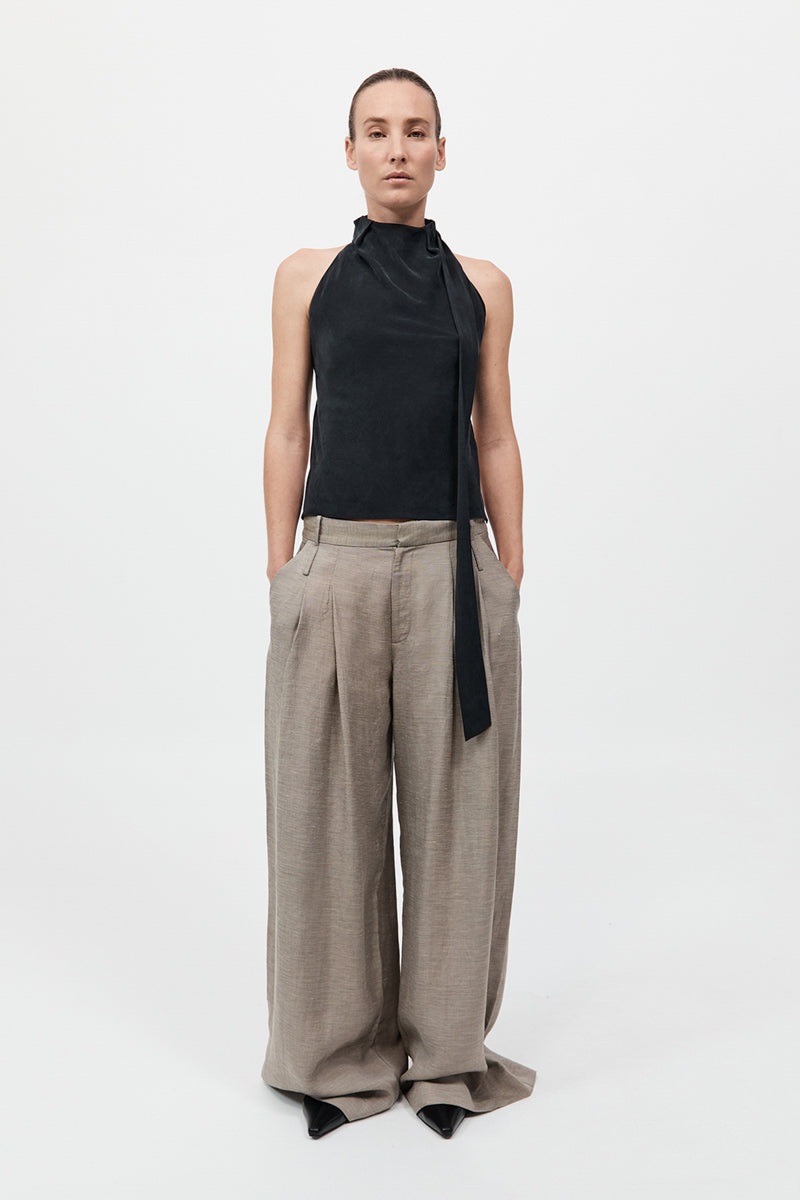 Bias Scarf Top - Black