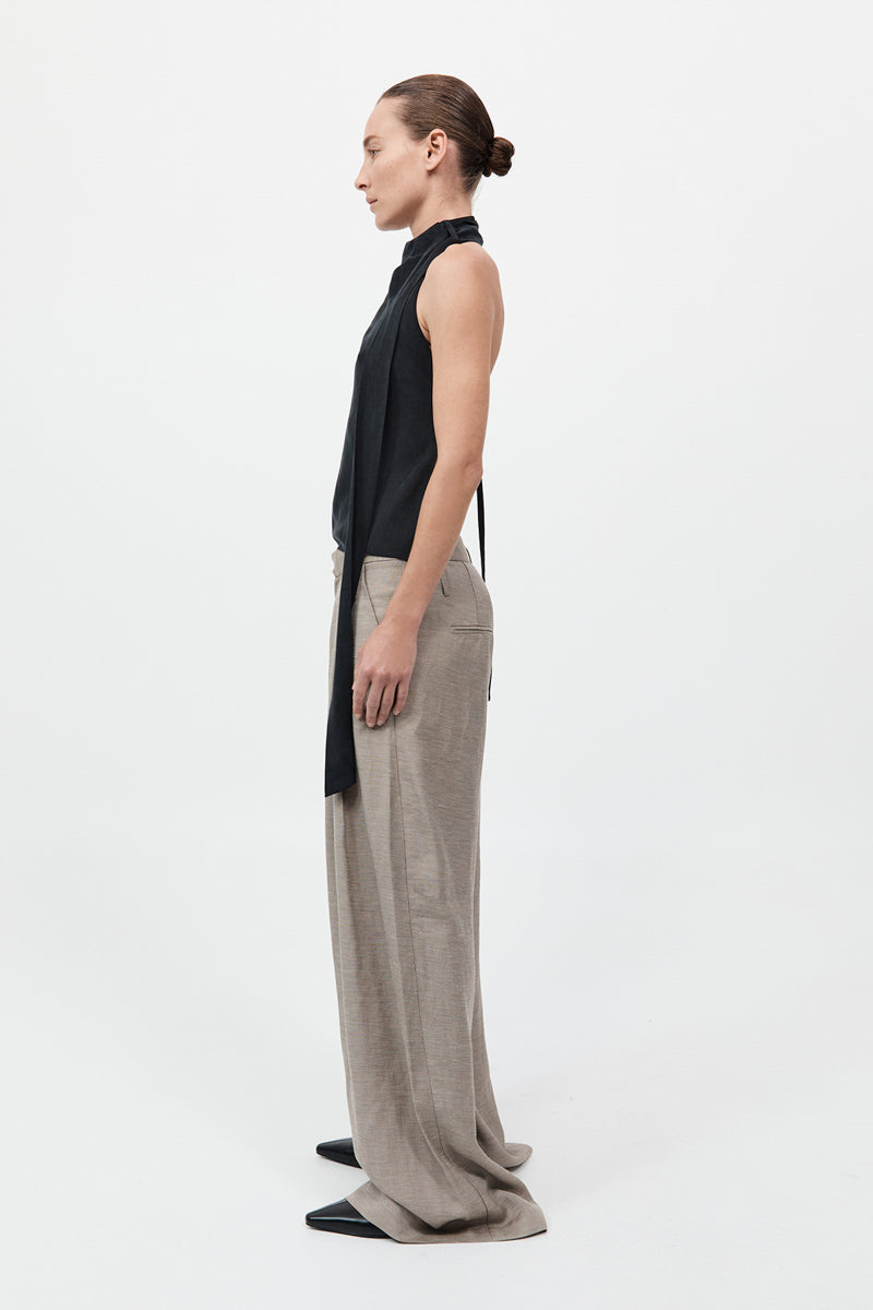 Bias Scarf Top - Black