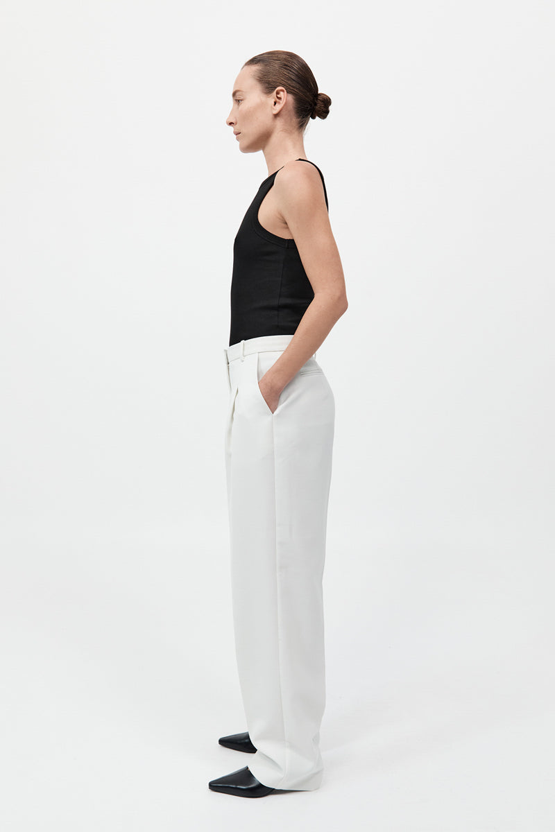 Tailored Pleat Pants - White