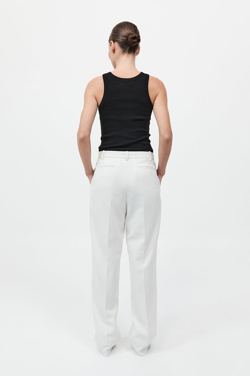 Tailored Pleat Pants - White