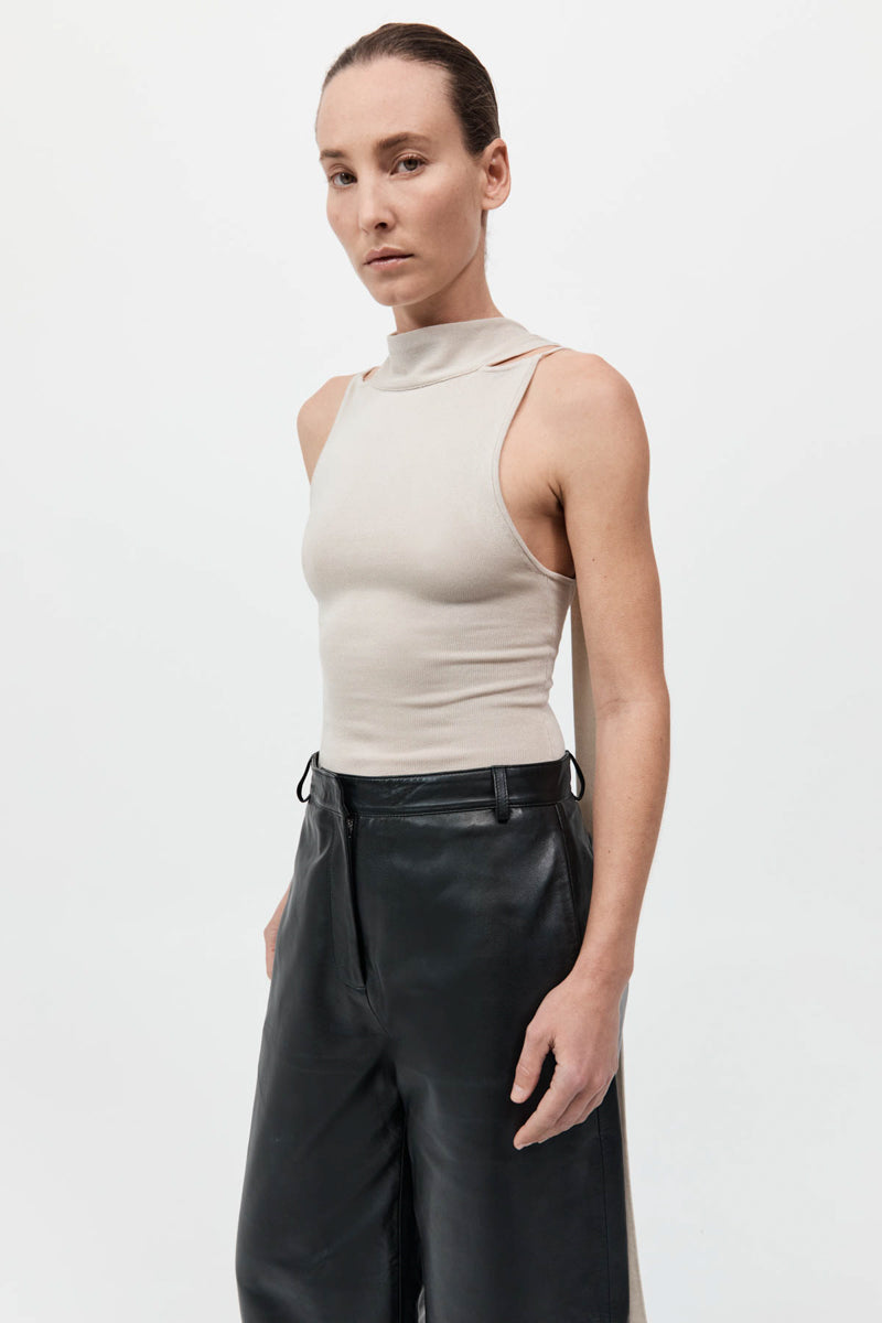 Knit Scarf Top - Creme