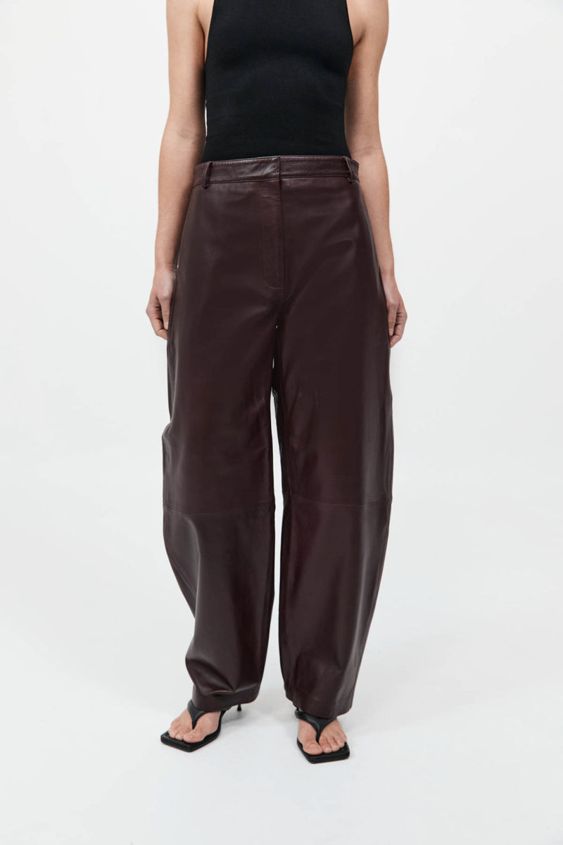 Leather Balloon Pants - Bordeaux
