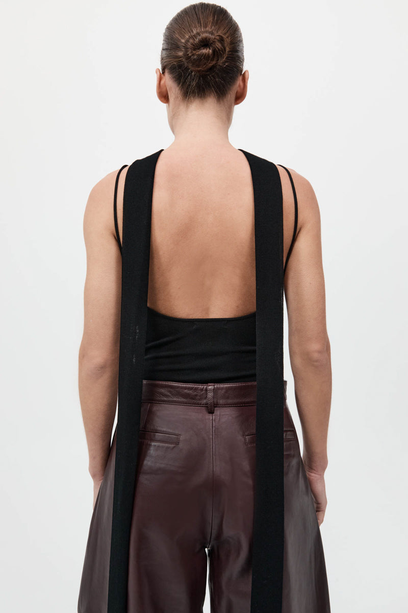 Knit Scarf Top - Black