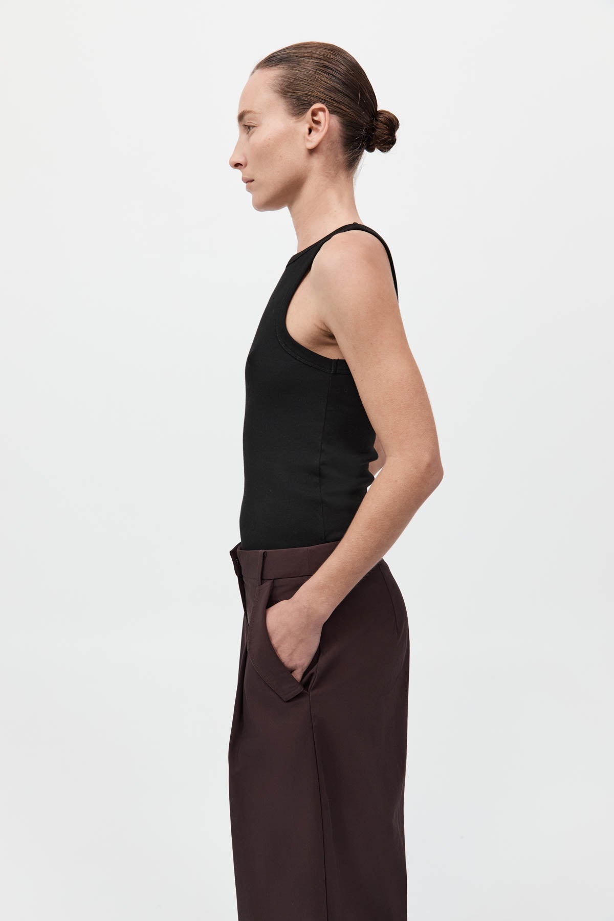 Organic Cotton Bateau Tank - Jet Black