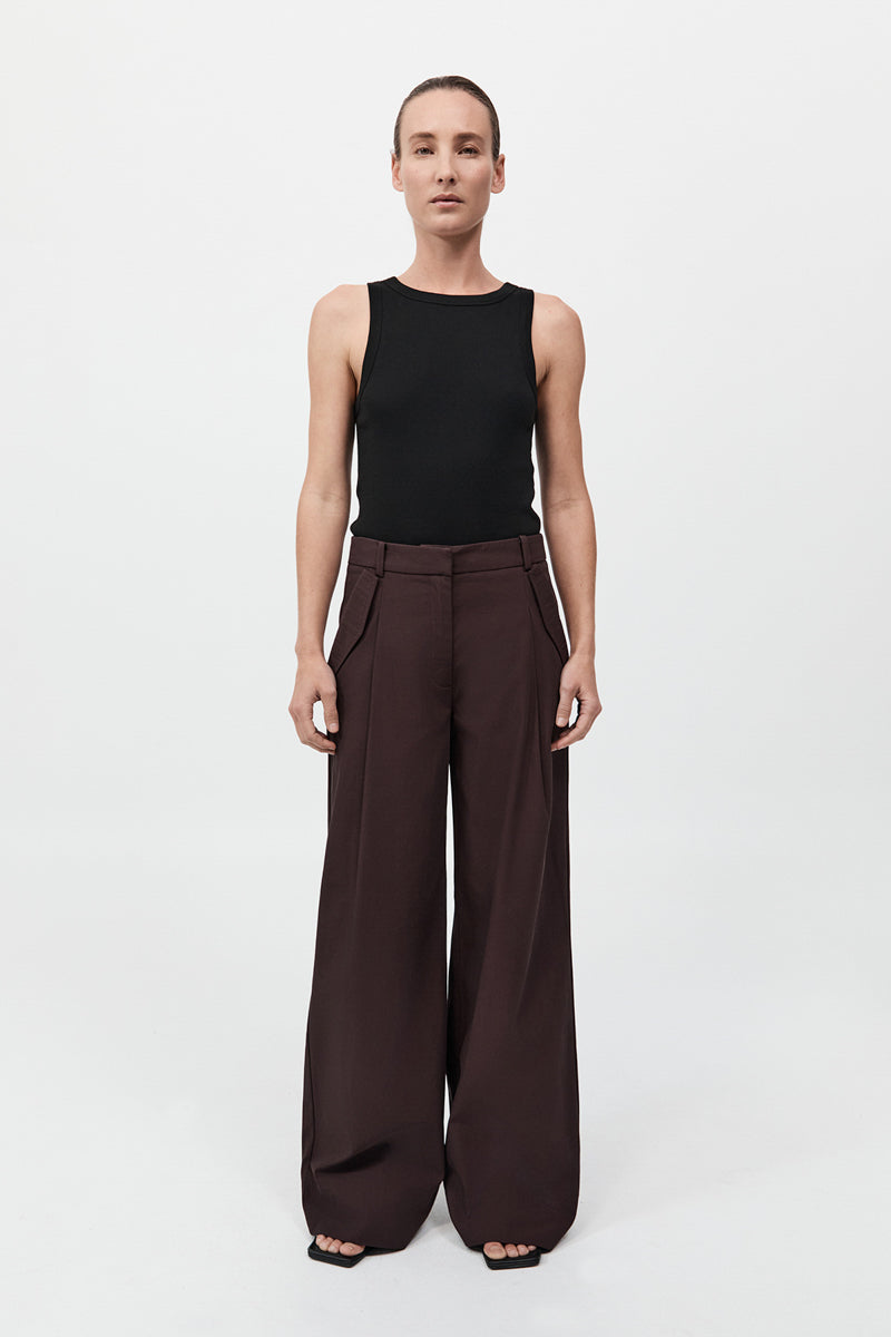 Utility Pleat Pants - Port