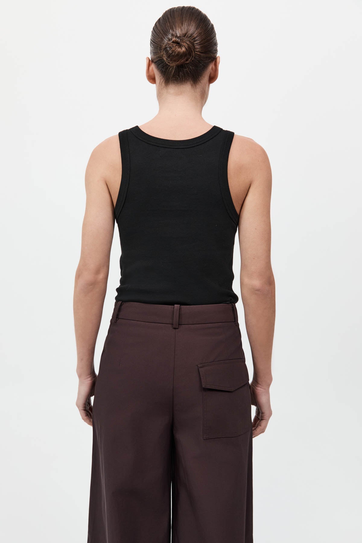 Organic Cotton Bateau Tank - Jet Black
